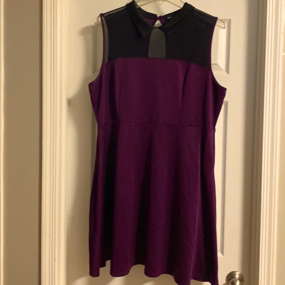 Plum Purple and Black Plus Size Dress